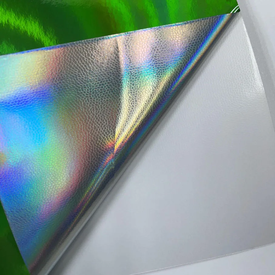 New Arrival Green Holographic Vinyl Wrap film with air free bubbles Chrome holographic sticker Rainbow Laser Foil free shipping