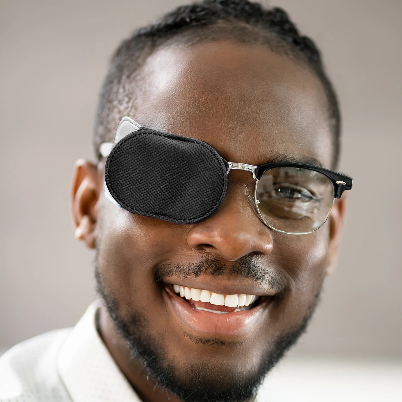 12Pcs Glasses Eye Patches Comfortable Non-Irritating Fabric Patches for Amblyopia Therapy Reusable for Left Right Eye