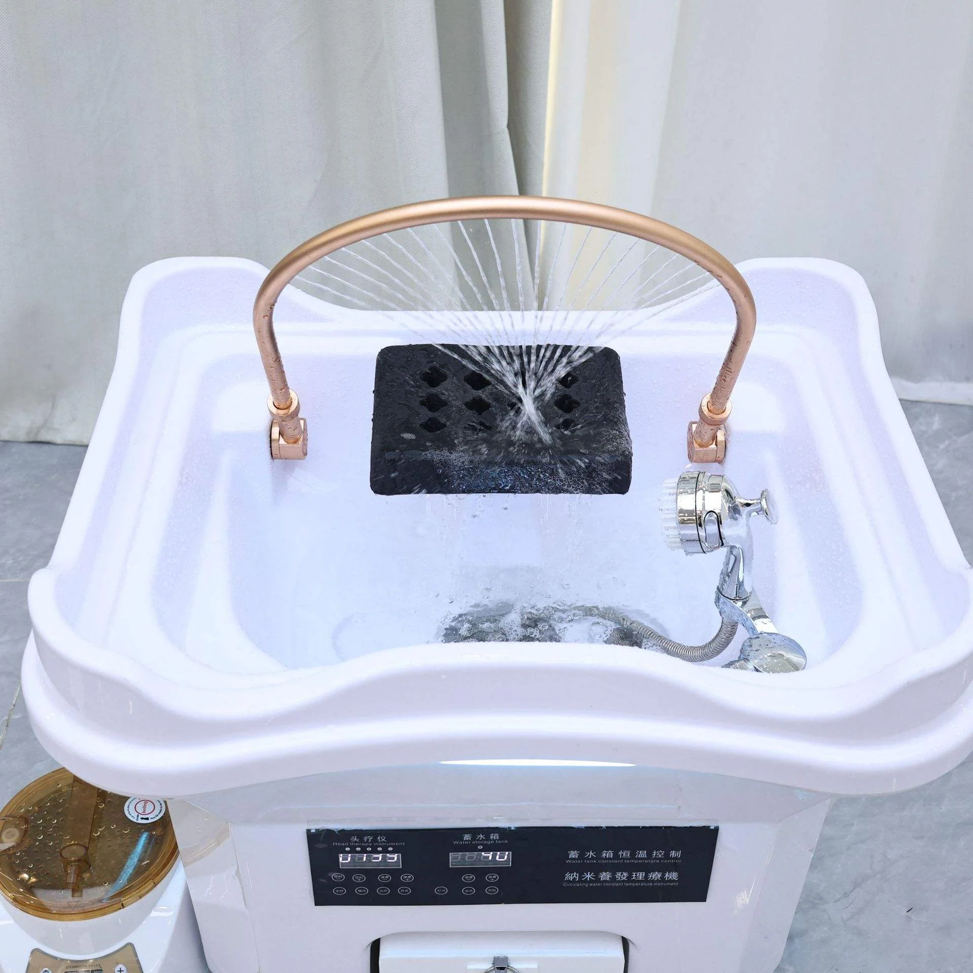 Portable Mobile 60L Water Tank Shampoo Basins Salon Furniture Washing Hair Bowl Sink Adjustable Water Circulating for Headspa