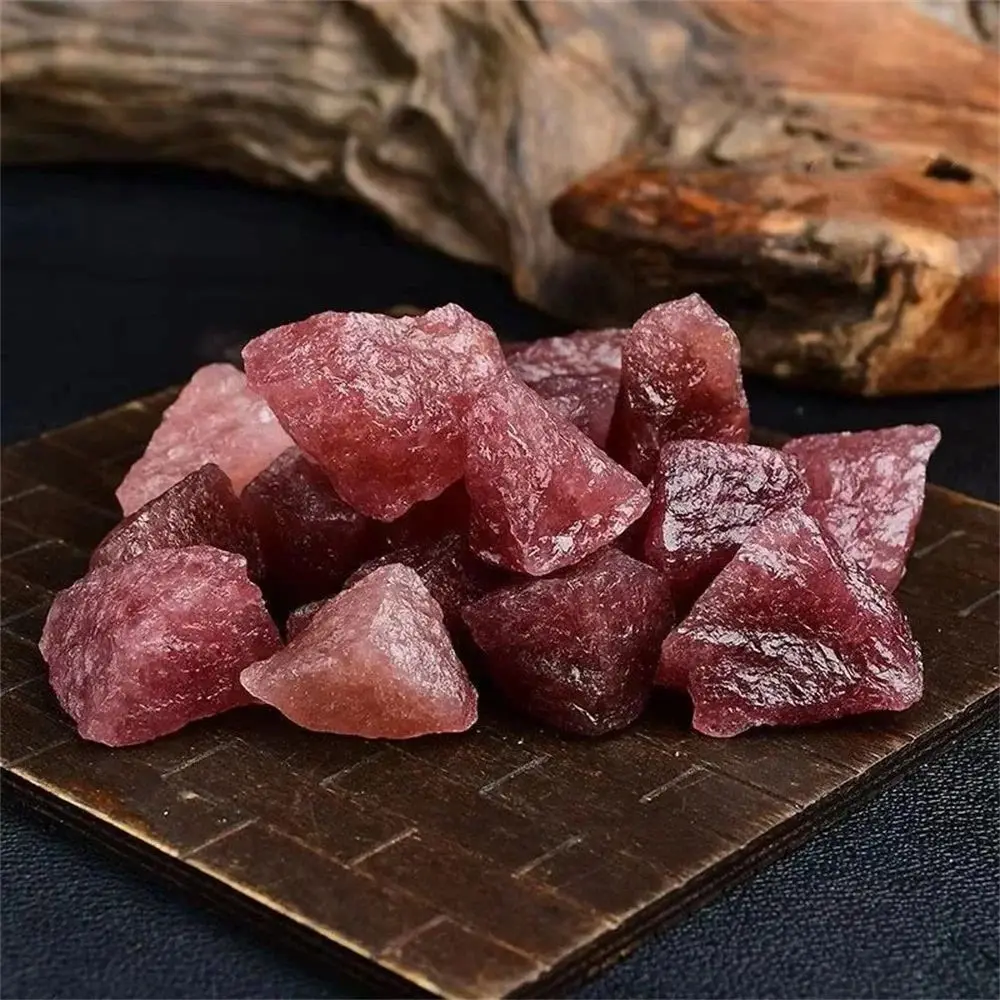 

Natural Red Strawberry Crystal Quartz Raw Rough Tangling Jade Mineral Healing Crystals Reiki Collectible Specimens Home Decor