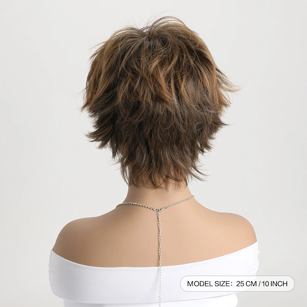 10 Inch Natural Synthetic Wigs for Women Short curly  Wig Daily Party Heat Resistant Hair