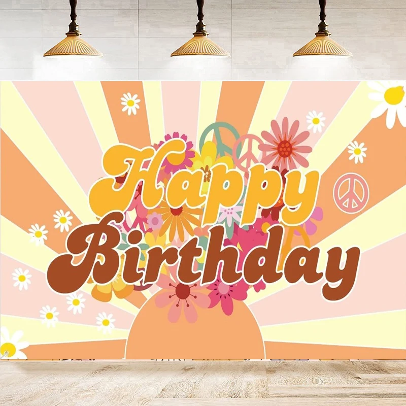 

Фон для фотосъемки в стиле бохо, Радужный баннер, Groovy, украшение для вечеринки в честь дня рождения, фоновые принадлежности для маленьких девочек, постер