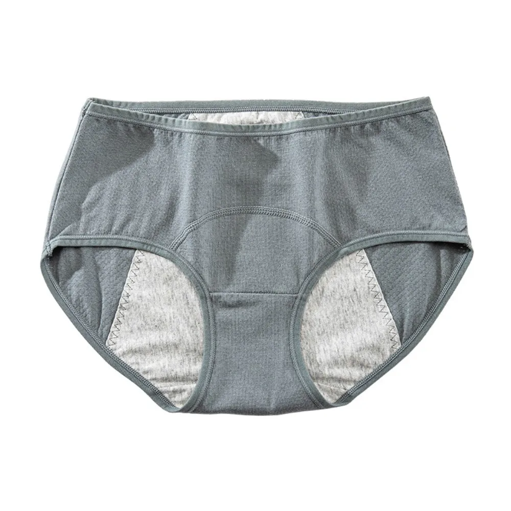 Cotton Menstrual Panties Middle Waist Breathable Period Briefs High Elastic 3 Layer Waterproof Leak Proof Underwear Four Seasons
