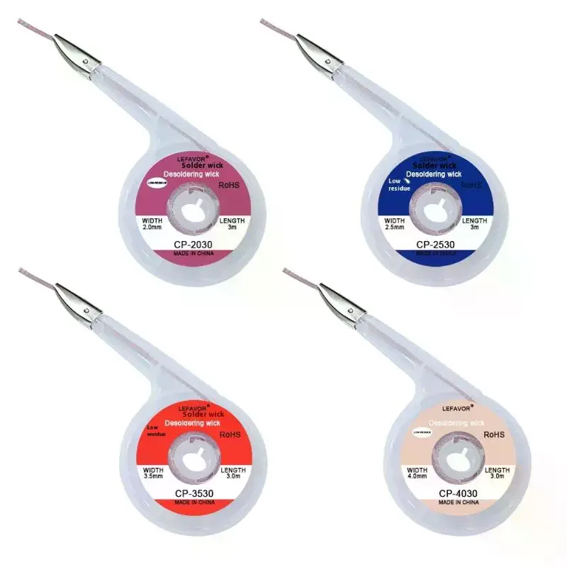 Alat Kabel Kawat Desoldering yang Kuat untuk Menghilangkan Solder, Kemasan Tunggal, Lebar Berbeda, Panjang 3m