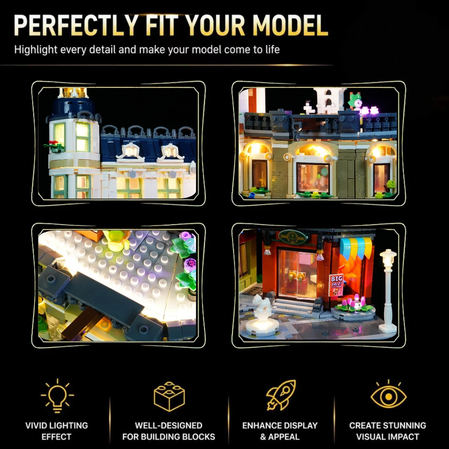 HPROSPER 5V LED Light (No Model) For 11371 Icons Shopping Street Decorative Lights With Battery Box
