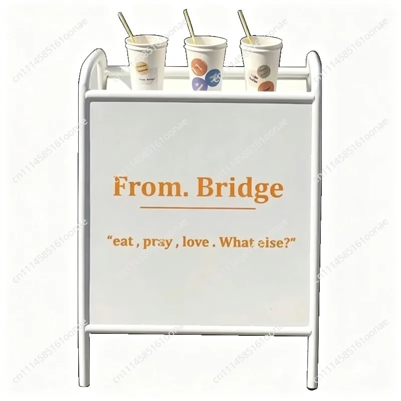 Floor Standing Wrought Iron Billboard Outdoor Display Stand for Coffee Shop Homestay