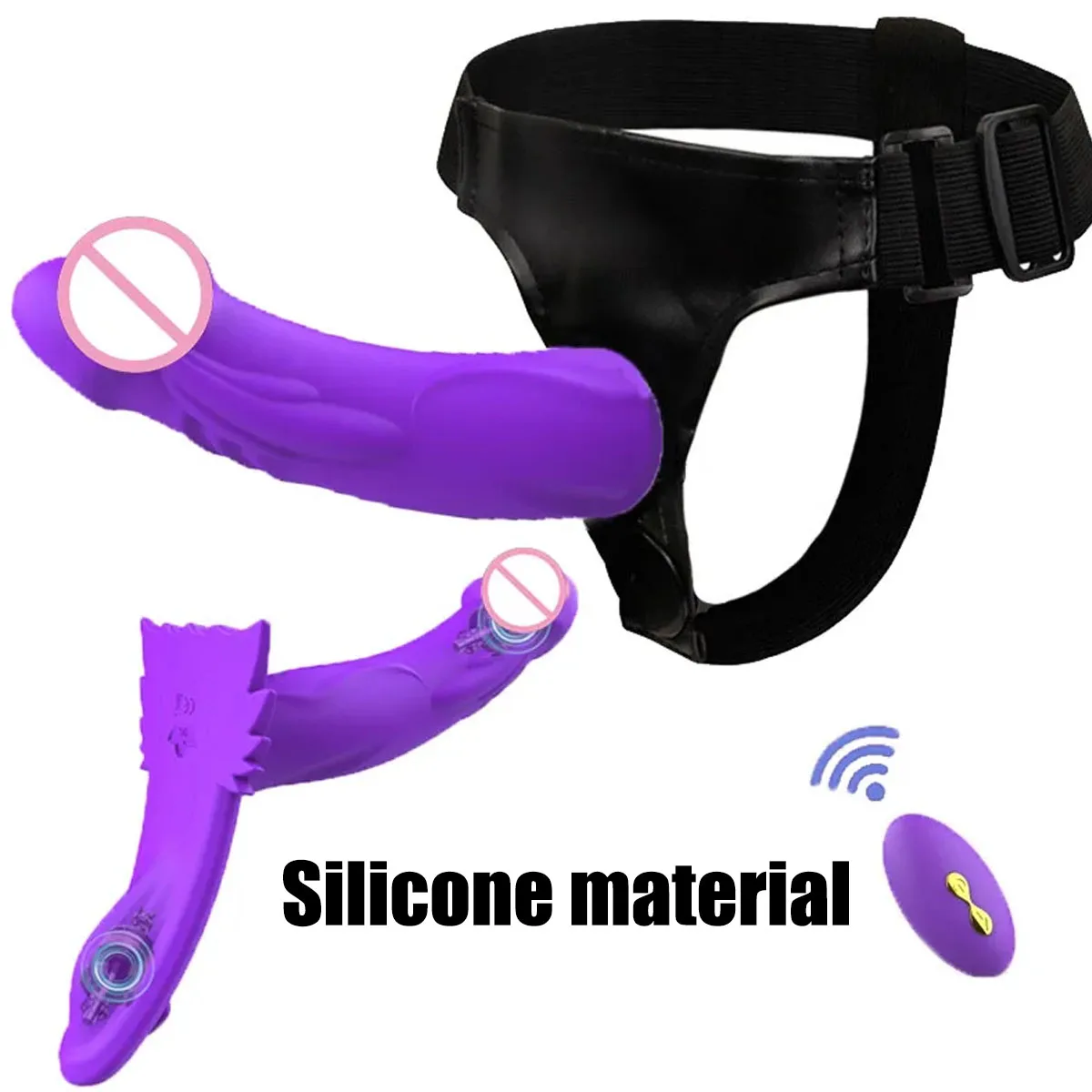 Remote Control Vibrating Silicone Strap On Dildo Harness, Adjustable Wearable Pegging Panties for Couples, Detachable Dual Stimu - Image 2