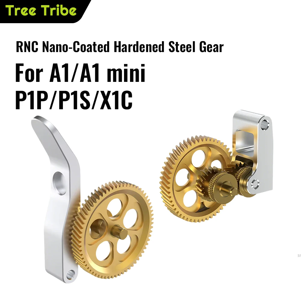 

Комплект 3D-принтера Tree Tribe для Bambu Lab P1P P1S X1C A1 A1, шестерня мини-экструдера RNC, спиральные шестерни из ступенчатой стали с нанопокрытием