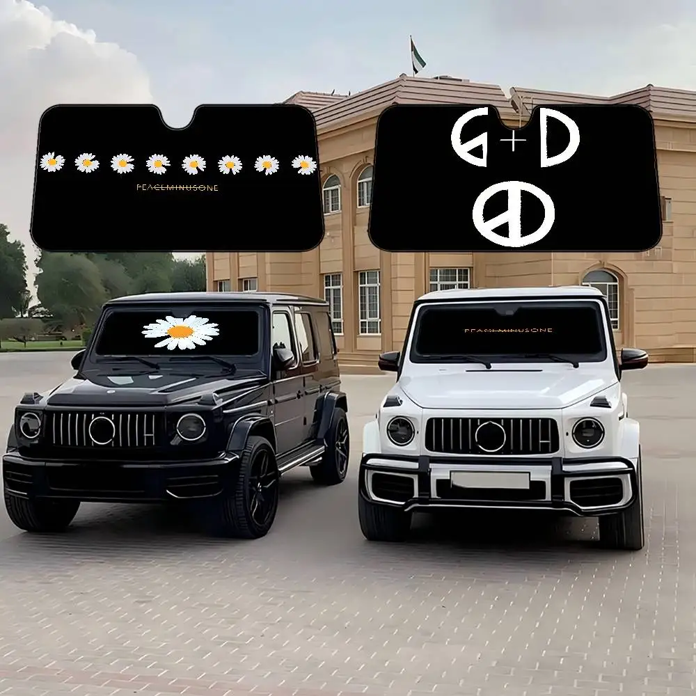 

D-Dragon P-Peaceminusone логотип лобовое стекло автомобиля солнцезащитный козырек складной автомобильный передний чехол автомобильный солнцезащитный козырек для автомобильных аксессуаров блоки УФ-лучей