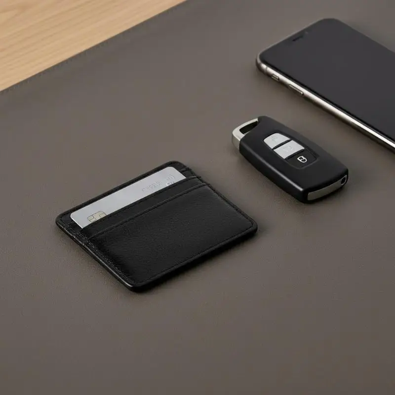 Ultra-thin Mini Small Purse Card Holder 4 Slots Slim Business Wallet Portable for Men Women Travel Commute Use