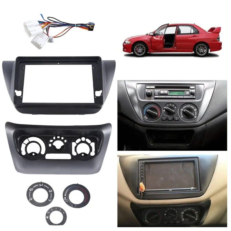 

Car Radio Stereo 9Inch Frame Fascia Panel Harness Parts For MITSUBISHI LANCER IX 2006 Black