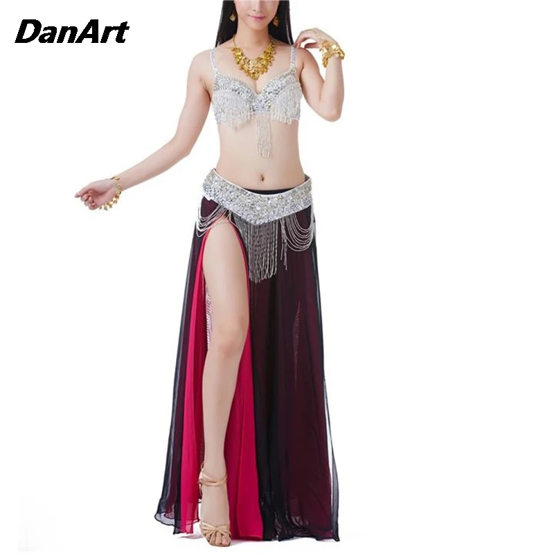 Women Belly Dance Costumes Belly Dance High-end Stage Performance Costume Set Ladies Dance Practice Clothes Sexy Bra/Blet/3PCS