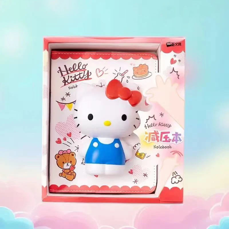 Sanrio-Hello Kitty My Melody Cinnamoroll, cuaderno estereoscópico para aliviar el estrés, Bloc de notas Kawaii