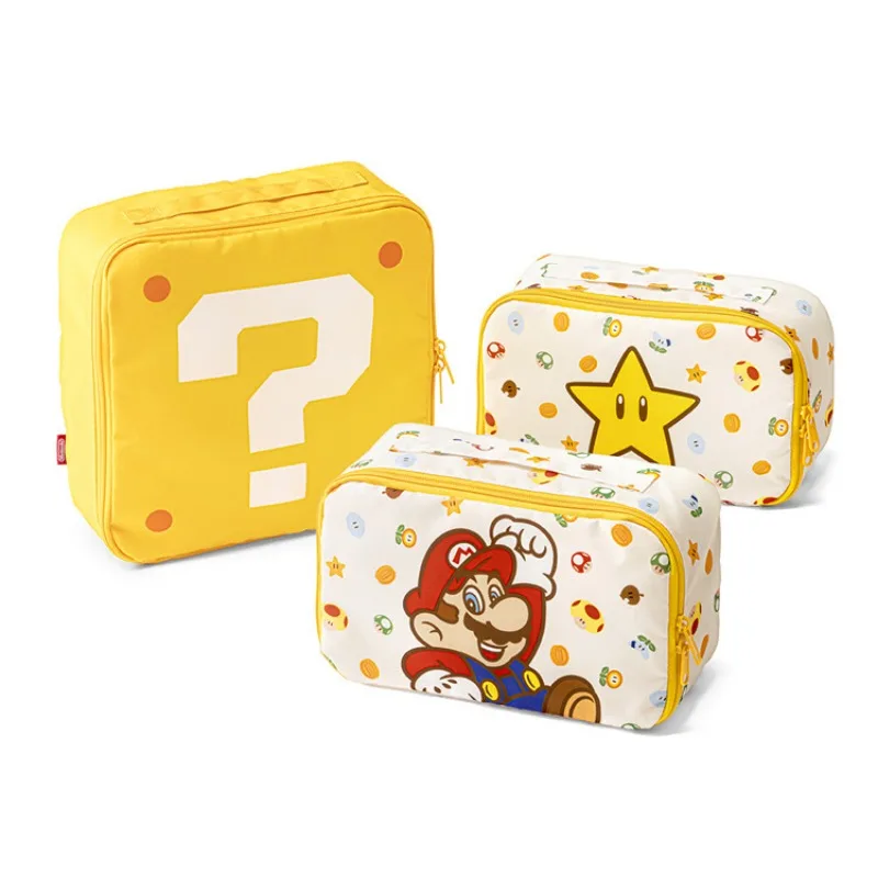 3 pezzi Super Mario Bros Borsa da viaggio Anime Bagagli di grande capacità Abbigliamento Borsa portaoggetti per biancheria intima Borsa per