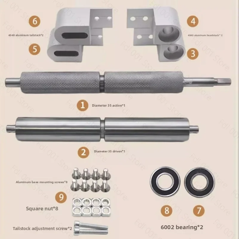4040 Conveyor Roller Kit Driving Driven Roller With Bearings for Assembly Line Conveyor