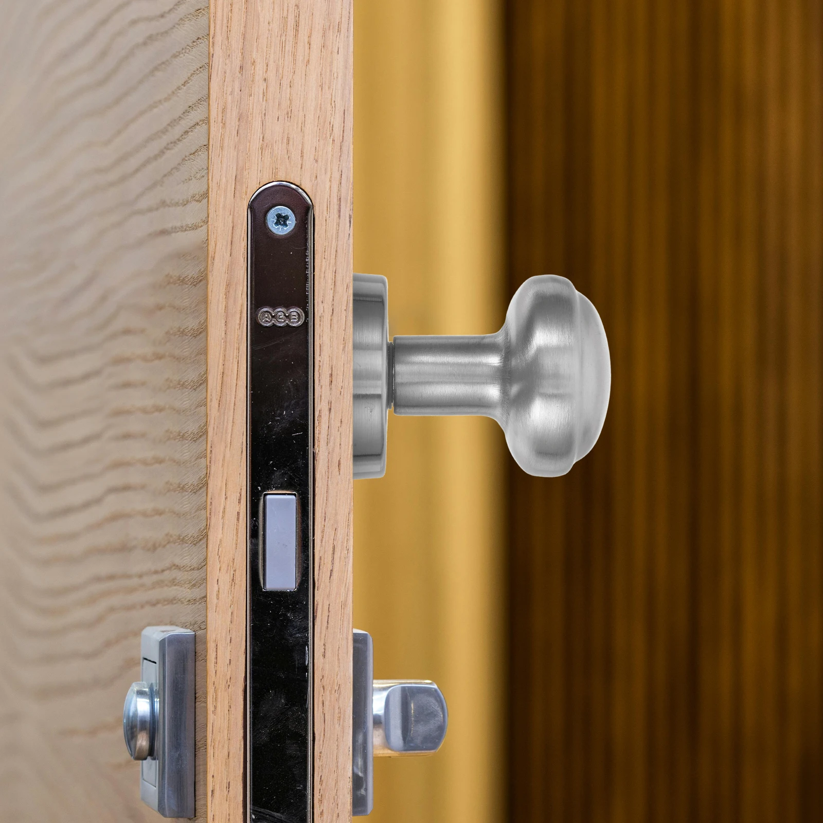 

1 set 1 Set Stainless Steel Interior Knob Passage Handle Heavy Duty Invisible Lock Kit For Bedroom Bathroom Hallway Privacy Door