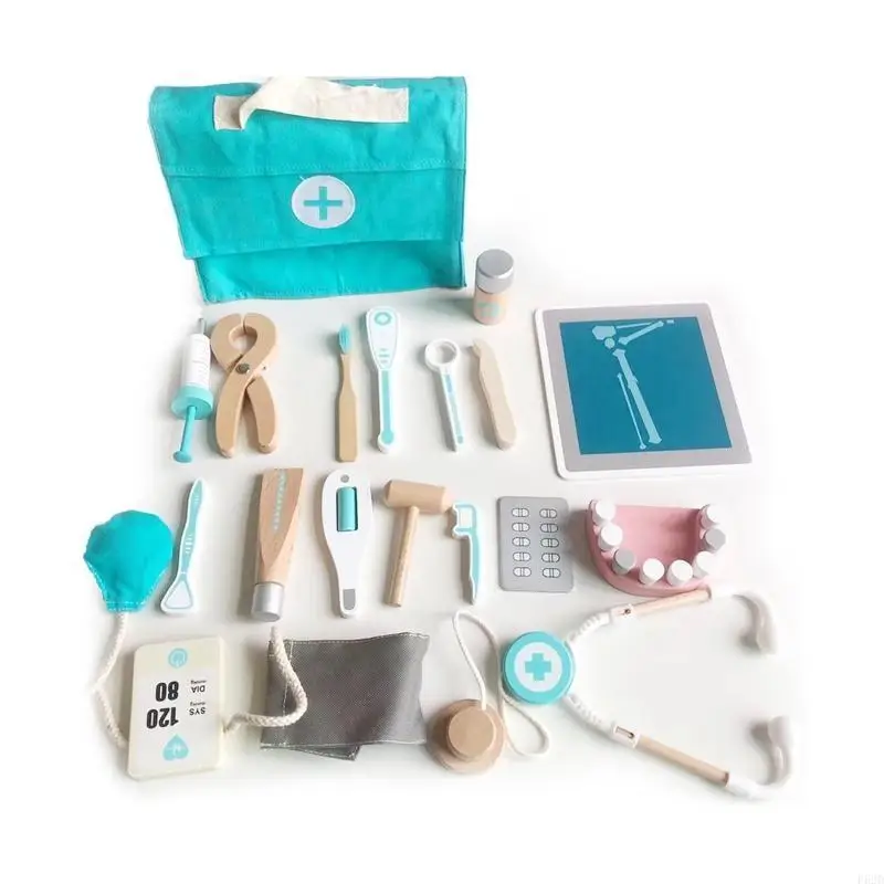 F62d 18Pieces/Pack สำหรับ Play House Medical Toy Dental Playset for Girls แสร้งทำเป็นเล่น Dollhouse Dollhous Play-Play ACCS