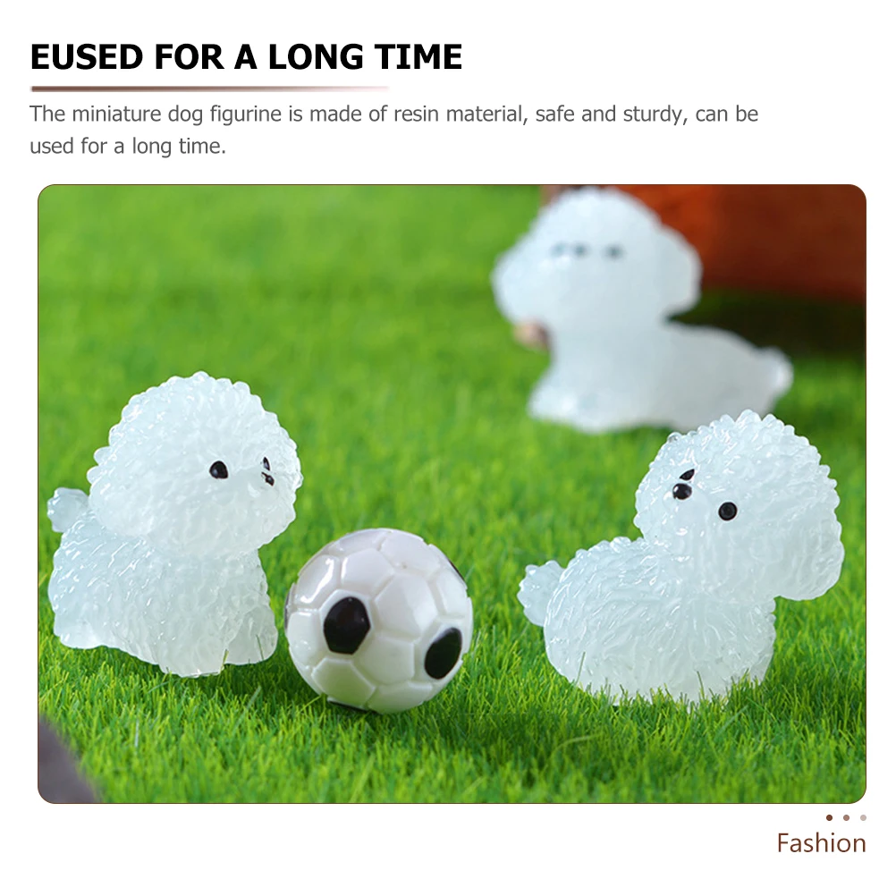 

12pcs Glow In Dark Mini Dog Resin Miniature Animal Decor For Micro Landscape Bonsai Garden Tabletop Succulents Moss Decor