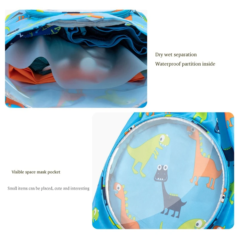 Swimming Pouch Kids Drawstring Bag Storage Sack Outdoor Diving Snorkeling Fins Footwear Dry and Wet Separation Accessory