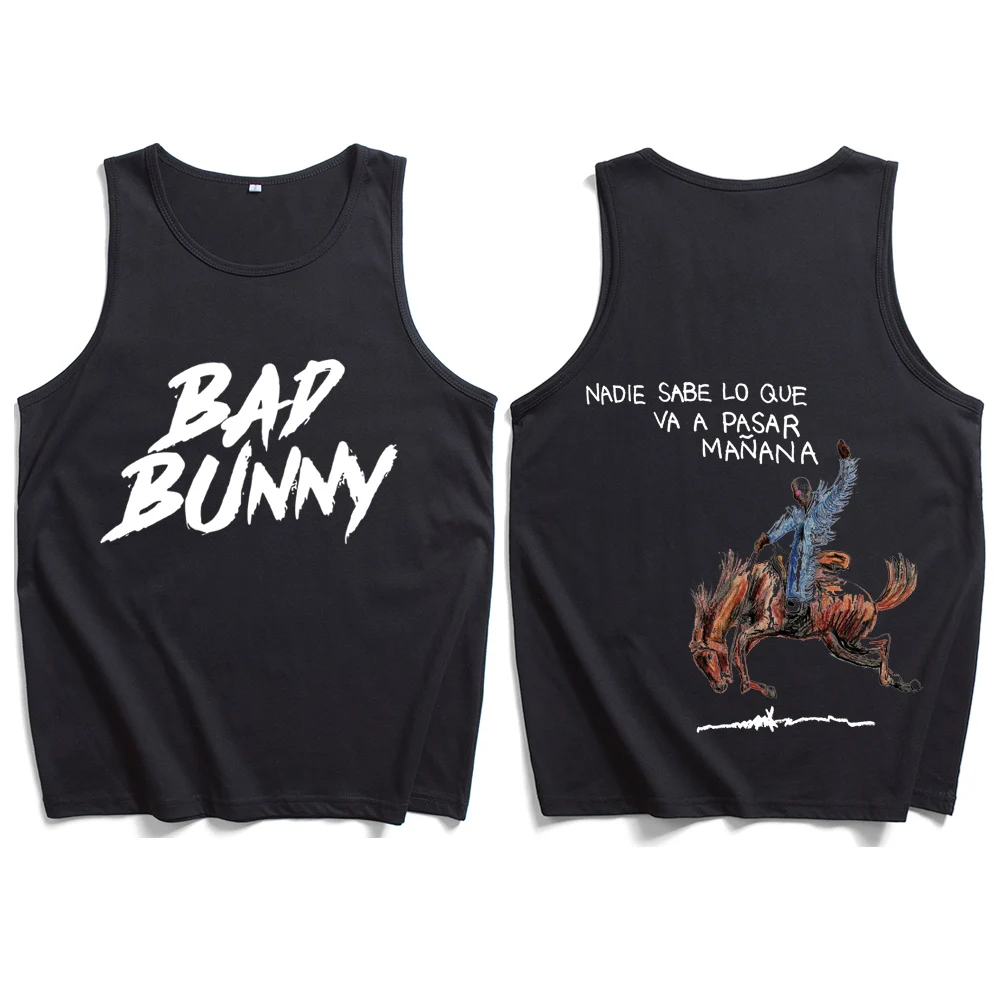 

Nadie Sabe Lo Que Va A Pasar Manana Bad Bunny 2024 Tank Tops Vest T-Shirt Unisex T-shirt Sleeveless Summer Casual Regular