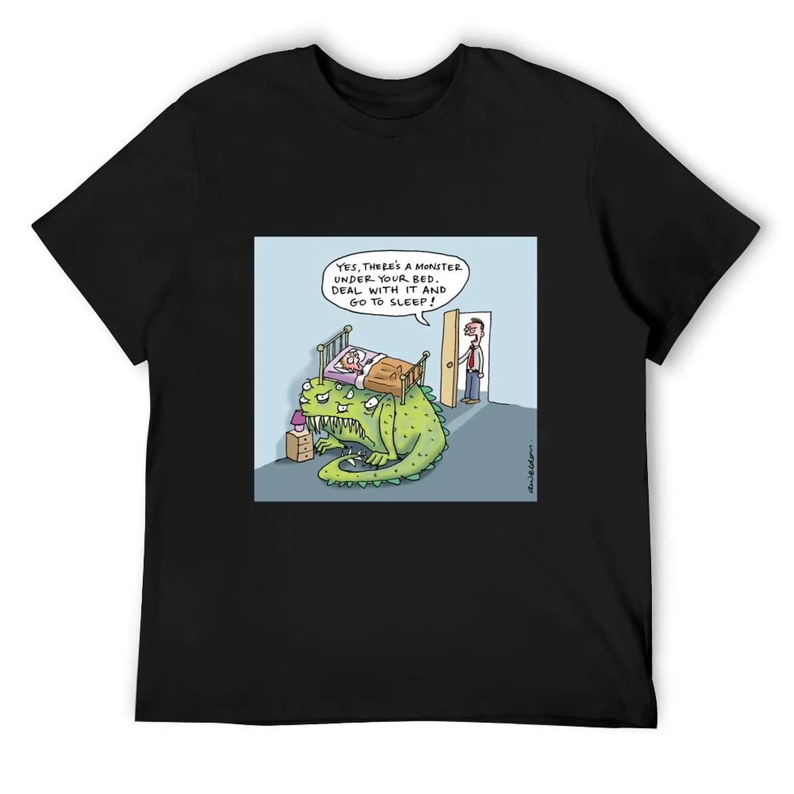 

The monster under the bed T-Shirt oversized t shirt plus sizes aesthetic clothes Men's cotton t-shirt