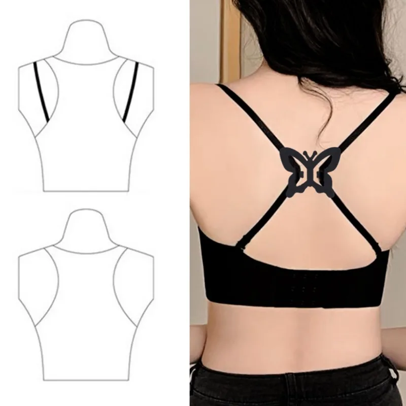 4pcs/Pack Underwear Bra Buckle Invisible Shadow-Shaped Back Intimates Accessories Clips Strap Holders