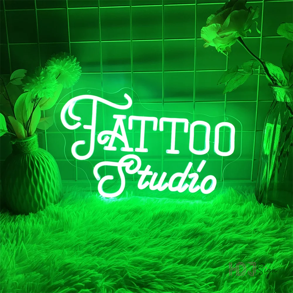 Imagem -03 - Tatto Neon Led Sign Tattoo Studio Salon Shop Led Luzes de Néon Usb Decoração de Salão de Beleza para Sinais de Tatuagem Lâmpadas de Néon