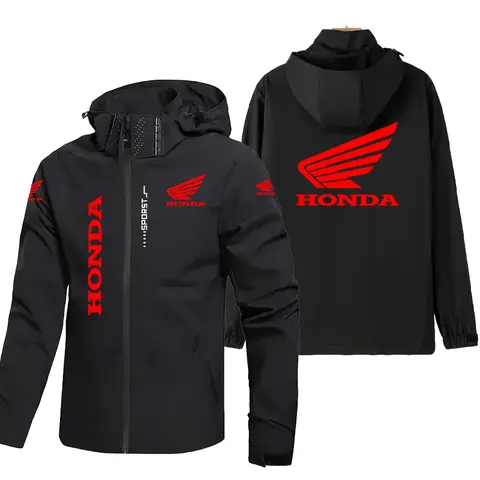 혼다 오토바이 자켓 남성용 후드가 달린 방풍 및 방수 코트, 분리형 후드 및 지퍼 셔츠, 대형 라이딩 슈트