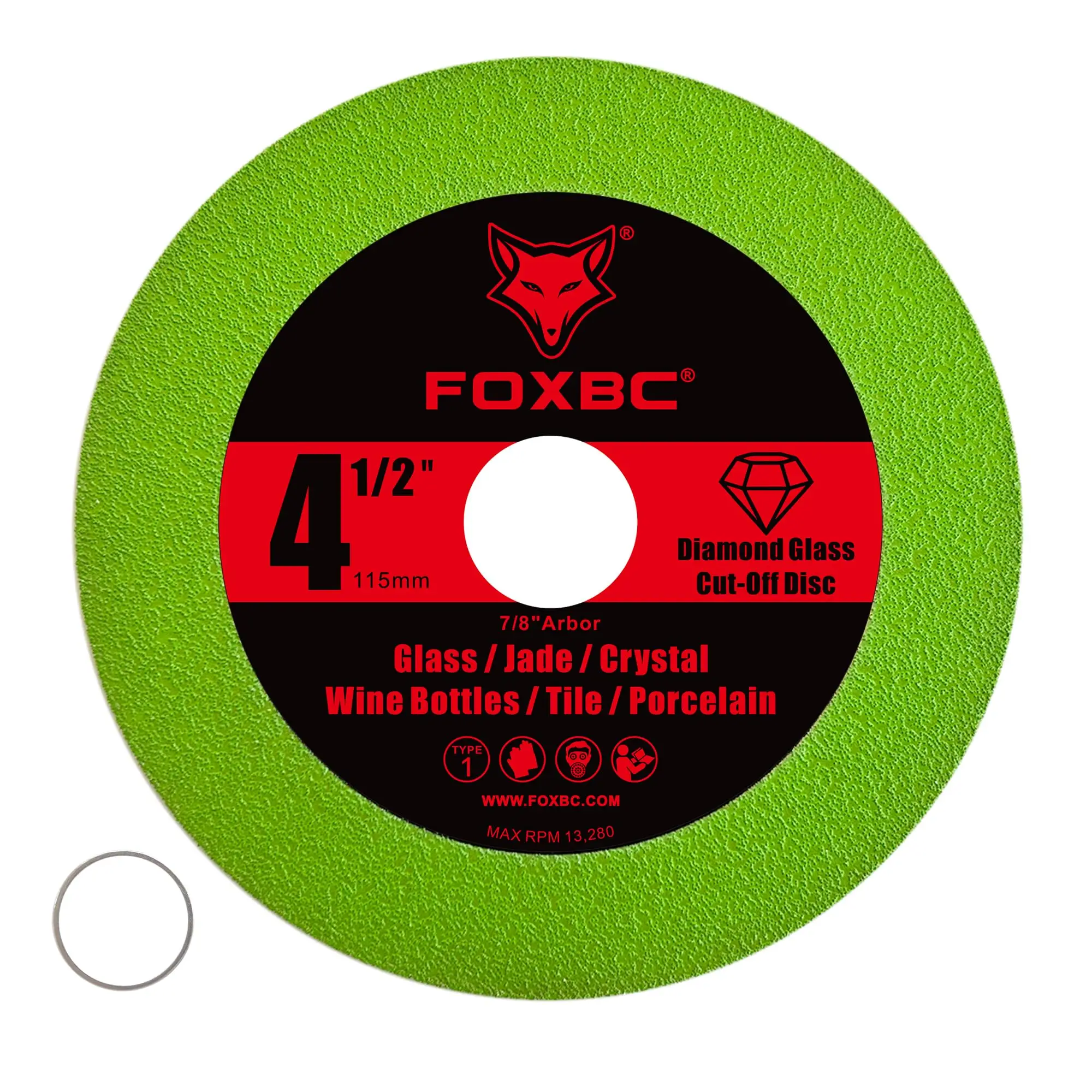 FOXBC 115 มม.เพชรแผ่นตัดกระจกสําหรับเครื่องบดมุมสําหรับขวดไวน์หินอ่อนกระเบื้องเซรามิคหยกคริสตัล 3pcs