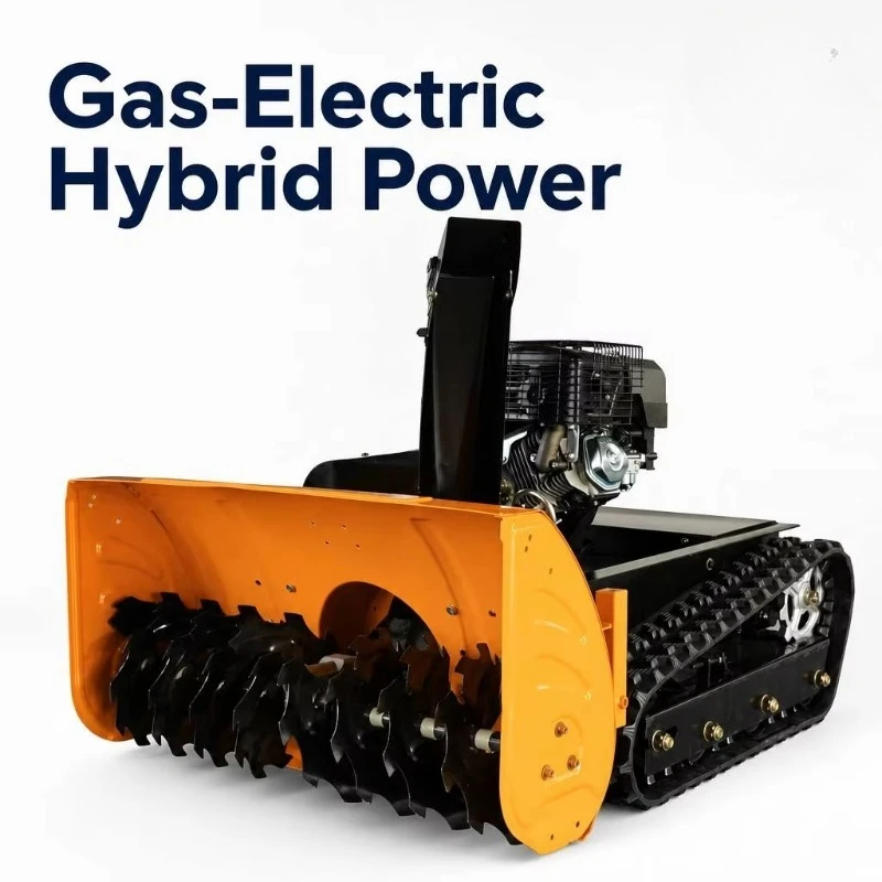 Snow Blower Remote Control Tracked Crawler Gas Electric Hybrid 7.5HP Electric Start Industrial Self-Propelled 180 Snow
