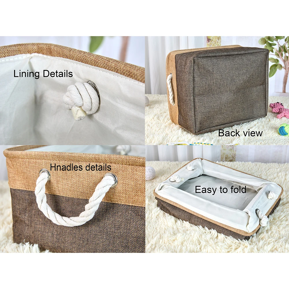 Personalized Pet Toy Storage Basket Custom Name DIY Canvas Collapsible Box Free Print ID Dog Cat Accessories Home Organize Tool