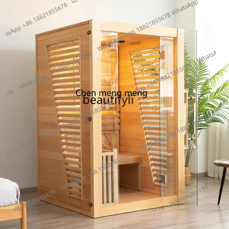 

X R0R Household Steam Room Solid Wood Steam Beauty Salon Light Wave Room Steam Room Sauna Furnace Energy House