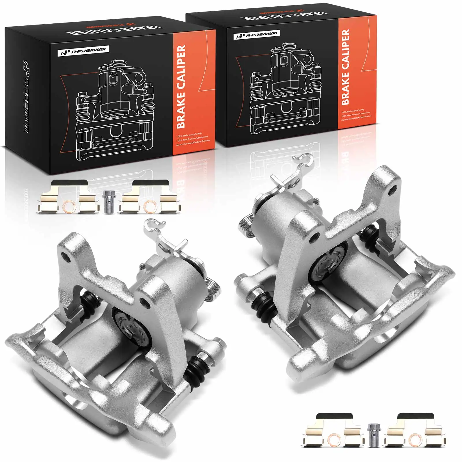 A-Premium Pair Rear Disc Brake Caliper with Bracket for Audi TT Quattro 2008-2009 TTS Quattro 2009-2015 Volkswagen R32 2008