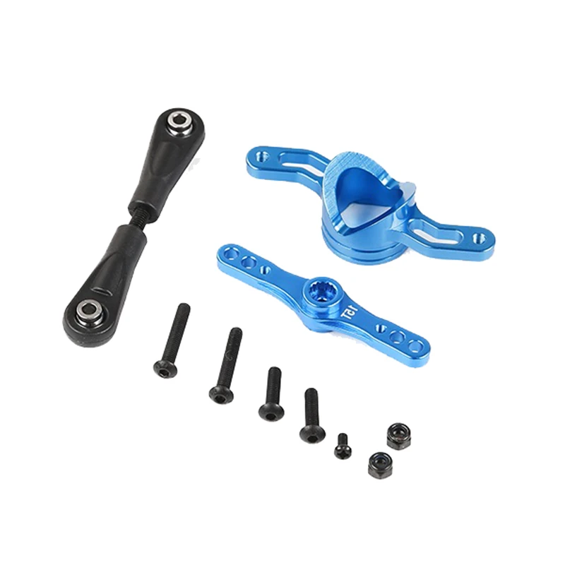 B-M For Losi 5Ive-T Spare Parts CNC Alloy Double Arms Steering Base Kits 87064 for 1/5 Scale Rc Rovan LT Truck-Blue