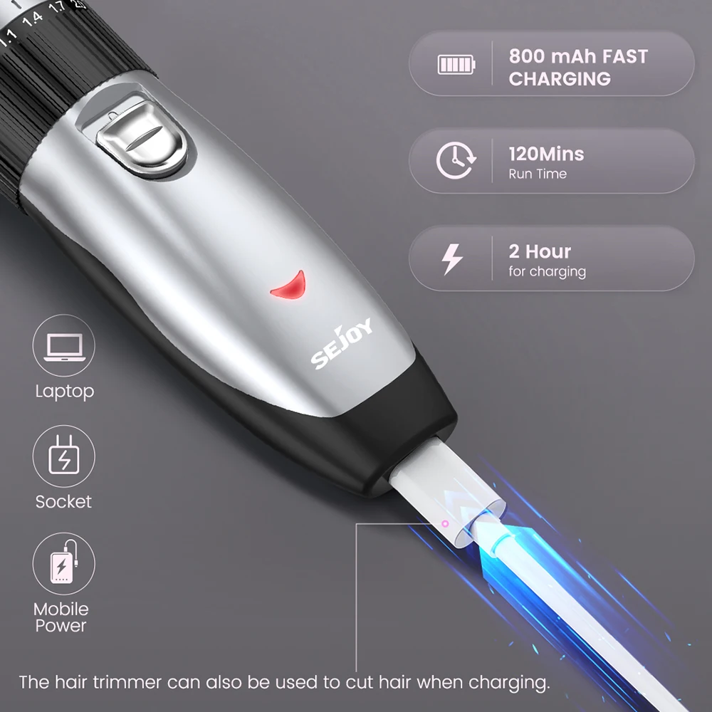Recortadora de barba para hombres, cortapelos profesional para hombres, con ajuste de precisión, recargable por USB, inalámbrica, para uso en seco o húmedo, ideal para peluquerías.