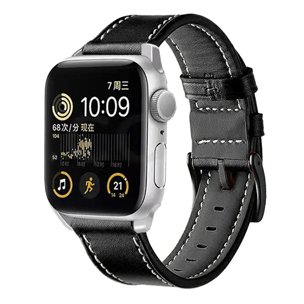 สำหรับนาฬิกา Apple สายสายหนังนาฬิกา PU 38 40 41 44 45 49มม. สายนาฬิกา Ultra2 iWatch Serie9 8 7 6 5 SE