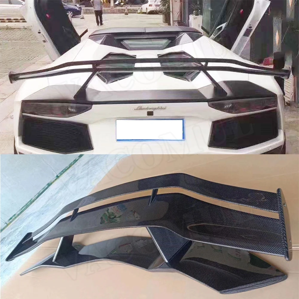 VACOMUL Carbon Fiber Rear Trunk Spoiler Lip Wings Case for Lamborghini Aventador LP700 720 2011 UP