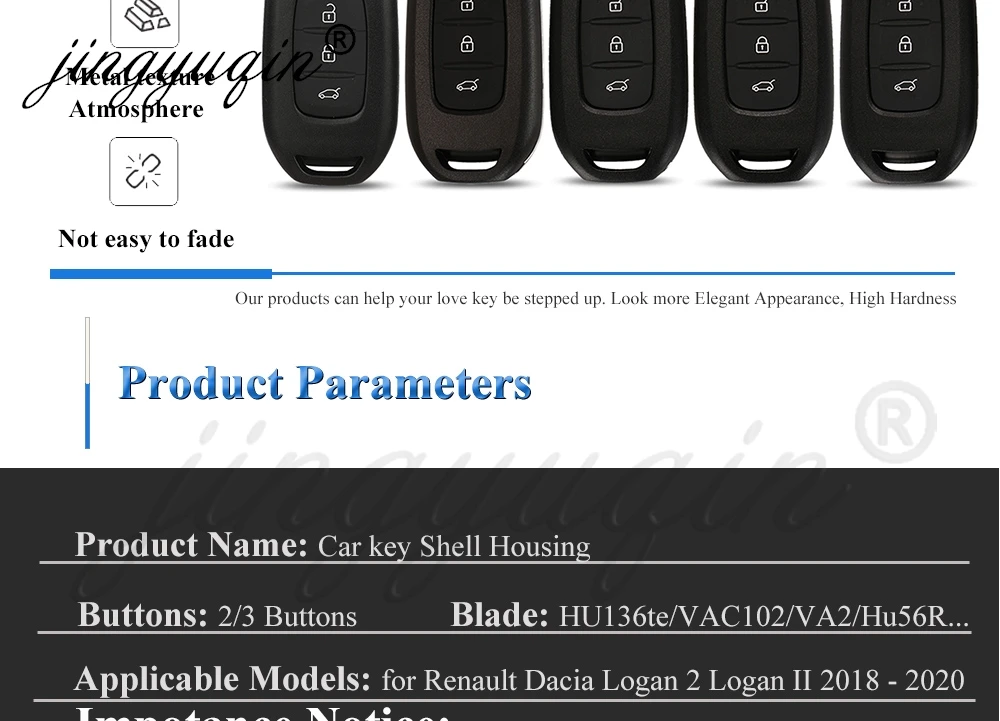 jingyuqin Für Renault Megane 3 Logan2 Kadjar Captur Symbol Dacia Duster Logan Fernbedienung Klappschlüssel Gehäuse 2/3 Tasten – Detail 5
