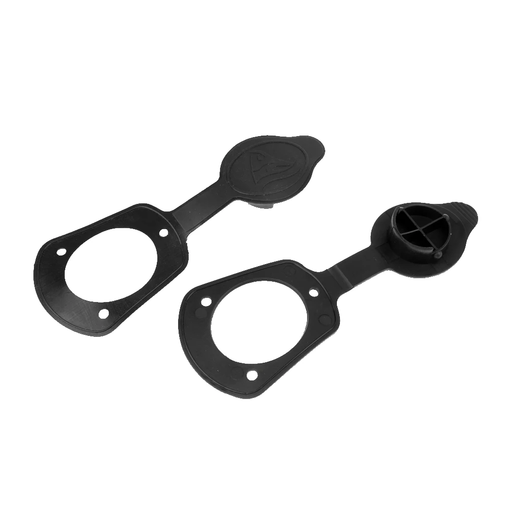 2 Pieces Large Black Color ABS Cap Gaskets for Flush Mount Fishing Rod Holders Canoe Boat Kayak Accessories
