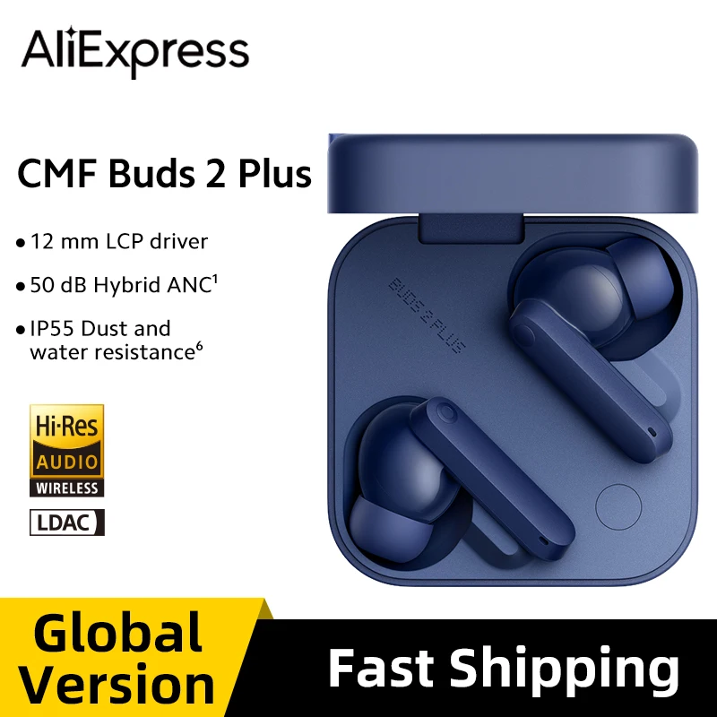 لا شيء CMF Buds 2 Plus 50dB Hybrid ANC سماعة لاسلكية تعمل بالبلوتوث سماعة المحمولة تخفيض مرحبا الدقة سماعة مخصصة الألعاب سماعة