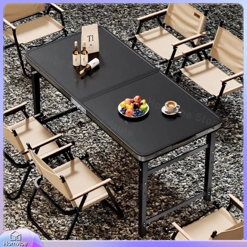 Portable Folding Table Outdoor Camping Picnic Night Market Stall Desk Lightweight Lift Height Adjustable Compact Furniture