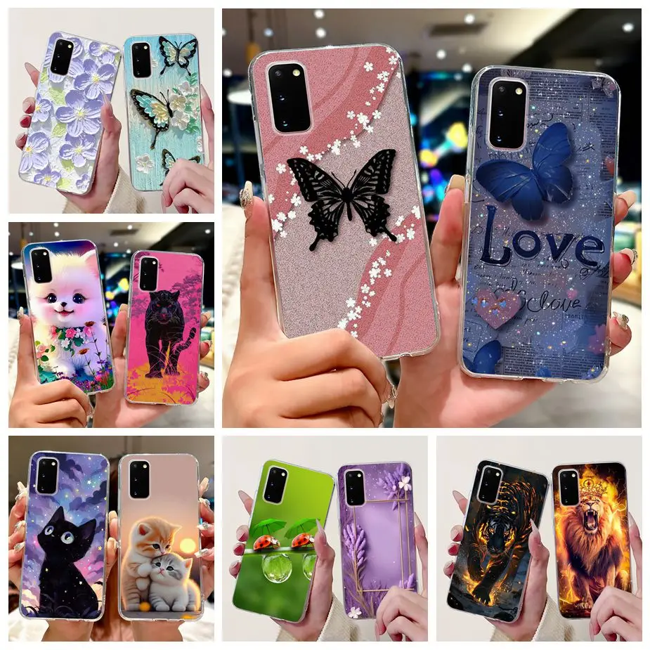 For Samsung Galaxy S20 Case SM-G980F Stylish Butterfly Painted Cover Soft Slim Phone Case For Samsung S20 Plus S20+ G985F Fundas