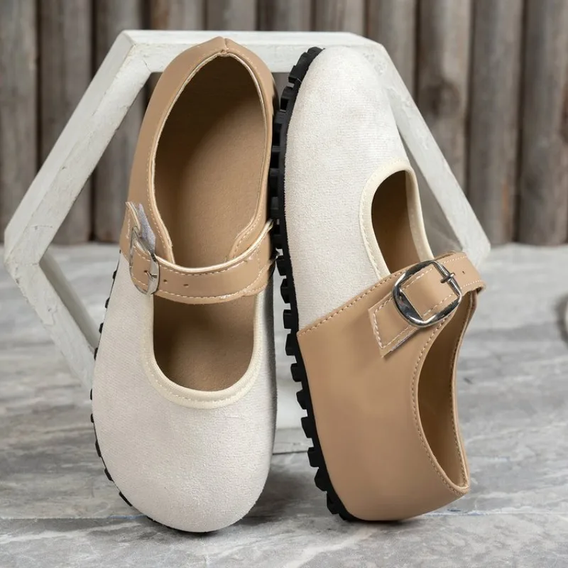 French Mary Jane Shoes Women's Soft Bottom 2026 Spring New Style Internal Heightening Two-Way Wear Low Cut Flat Bottom Single