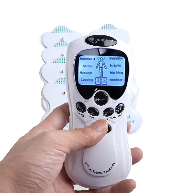 Dual Output 8 Electrode Tens Acupuncture Electric Therapy Muscle Stimulator Machine Body Slimming Sculptor Massager Apparatus