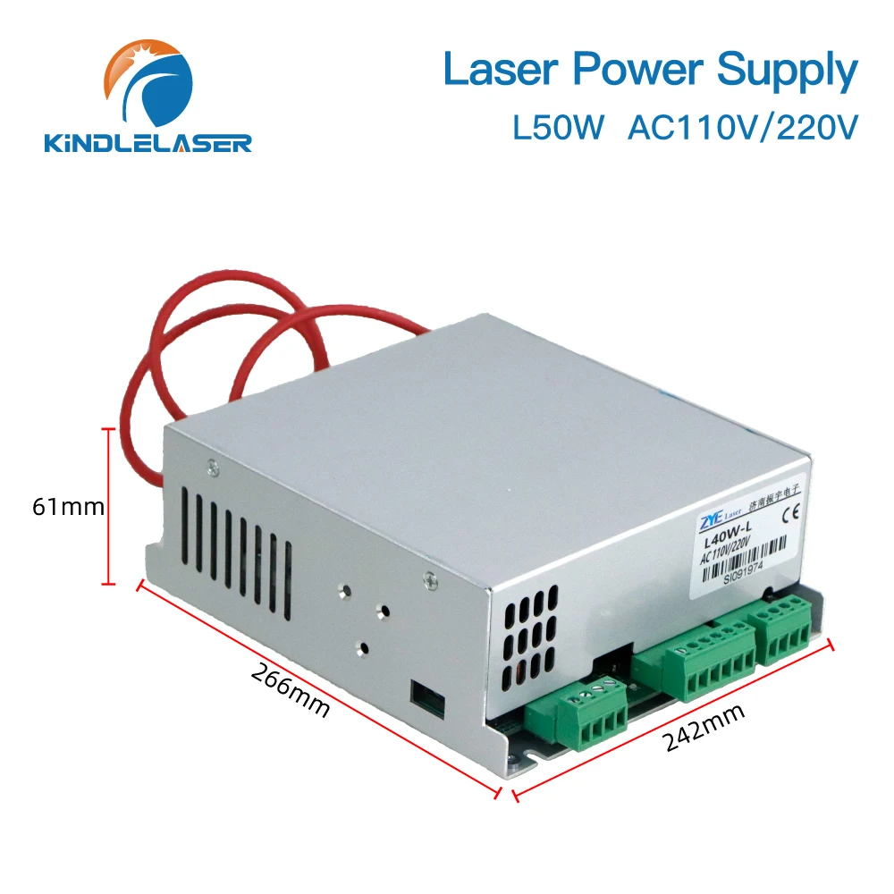 KINDLELASER 50W CO2 Laser Power Supply MYJG-50W NW 110V/220V for Laser Tube Engraving Cutting Machine