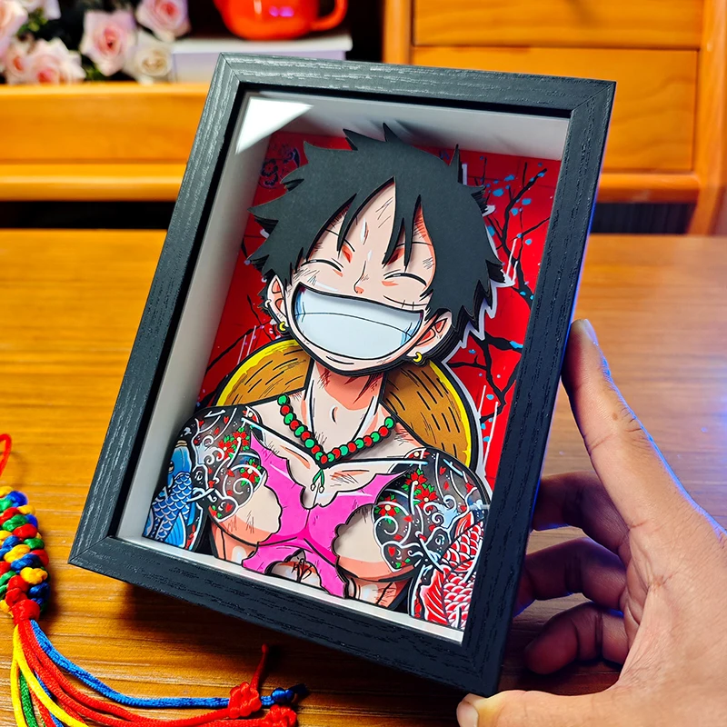 One Piece Family Portrait Manual Three-Dimensional Painting Luffy Handmade Model 3d Decorative Hanging Painting Table Ornaments