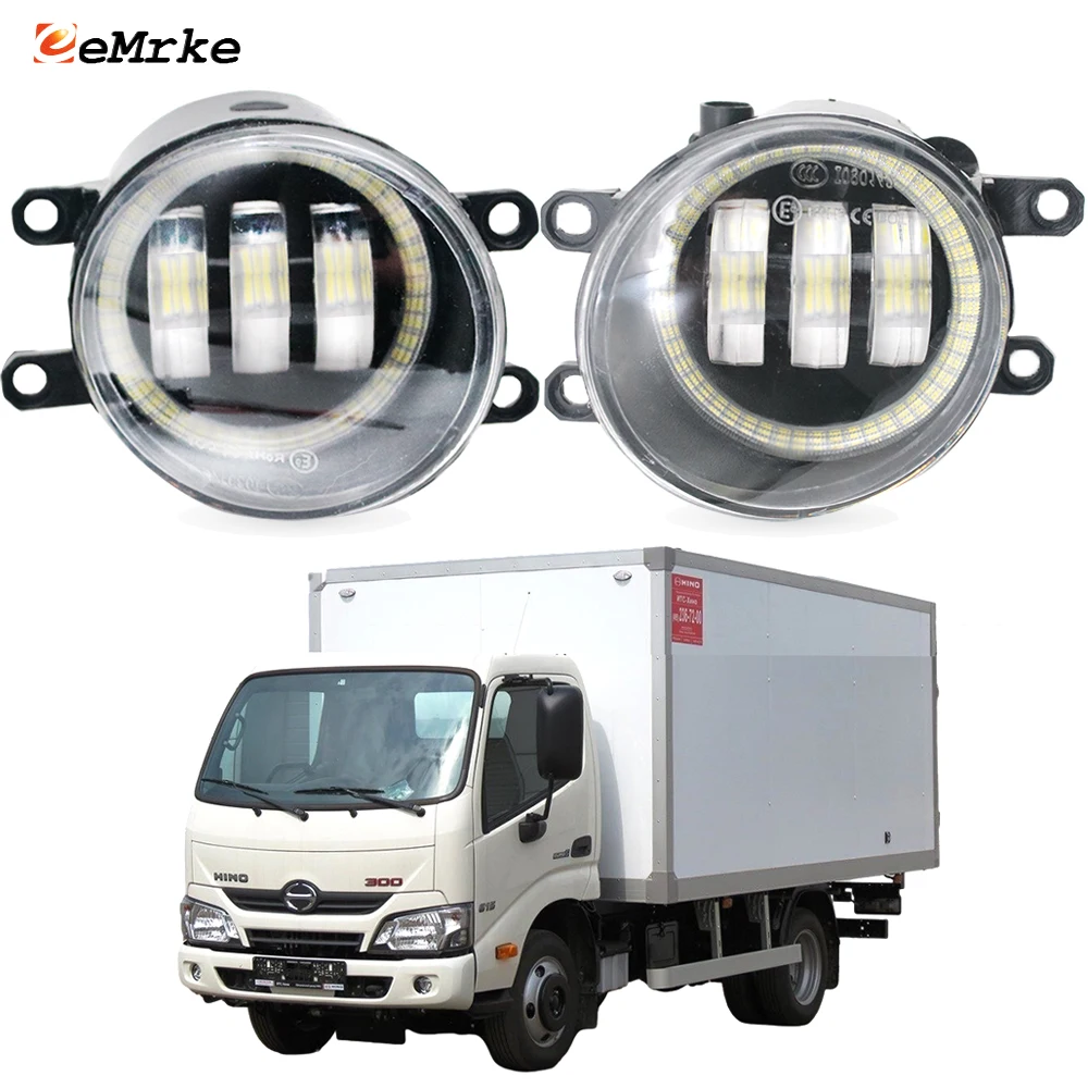 

LED Fog Lights Assembly Angel Eye DRL for Hino 300 Dutro 2011-2020 Car PTF with Projector Lens Daytime Running Light Accessories