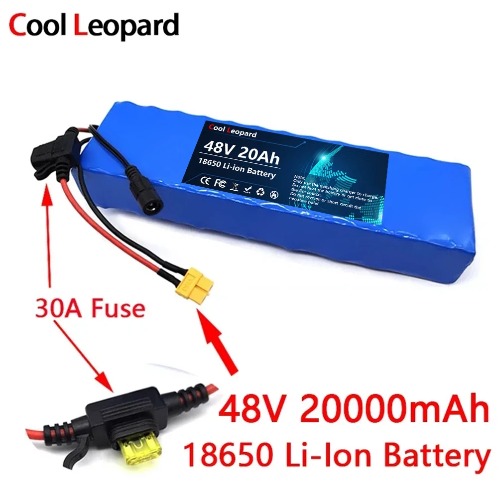 

New Upgrade 48V 30Ah 18650 Battery ,For 13S2P Electric Scooter M365 1000W with Built-In BMS XT60+DC /T+DC Plug Belt Charger