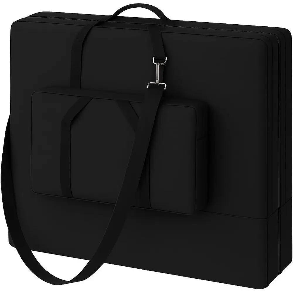 Portable Massage Table Carrying Case - 36 x 32 x 8.5 - Lightweight Design with Shoulder Strap & Handles - Front Pocket for Bolst
