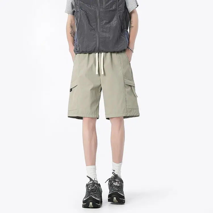 New American Style Straight Leg Cargo Shorts for Men Loose Fit Lightweight Summer Cooling Casual Athletic Wear Comfortable